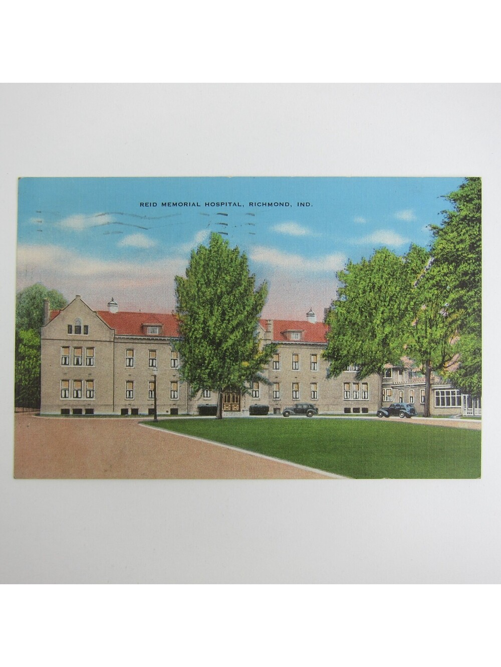 Richmond Indiana Linen Postcard Reid Memorial Hospital Vintage 1939